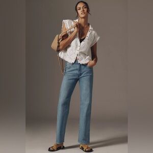 NWT! Wrangler Baby Blue Sunset Mid-Rise Straight-Leg Jeans - Size 31 x 31 💎